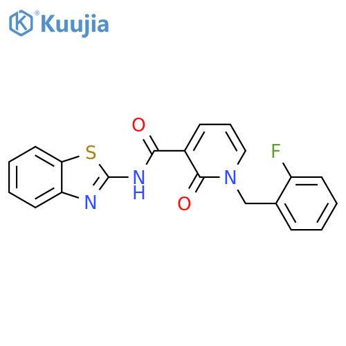N-(1,3-benzothiazol-2-yl)-1-(2-fluorophenyl)methyl-2-oxo-1,2-dihydropyridine-3-carboxamide structure