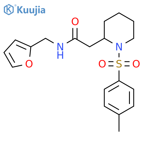 N-(furan-2-yl)methyl-2-1-(4-methylbenzenesulfonyl)piperidin-2-ylacetamide structure