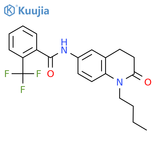 N-(1-butyl-2-oxo-1,2,3,4-tetrahydroquinolin-6-yl)-2-(trifluoromethyl)benzamide structure