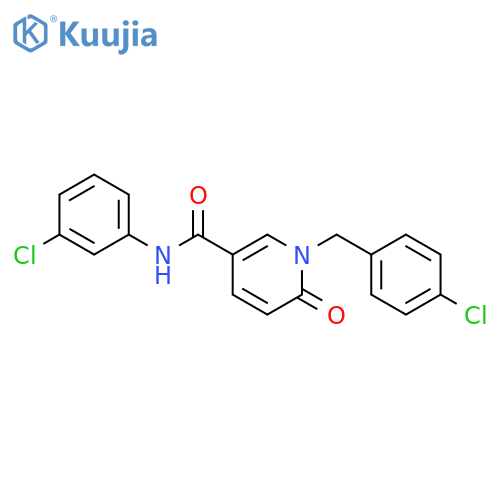 N-(3-chlorophenyl)-1-(4-chlorophenyl)methyl-6-oxo-1,6-dihydropyridine-3-carboxamide structure