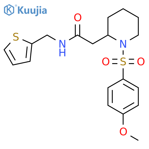 2-1-(4-methoxybenzenesulfonyl)piperidin-2-yl-N-(thiophen-2-yl)methylacetamide structure