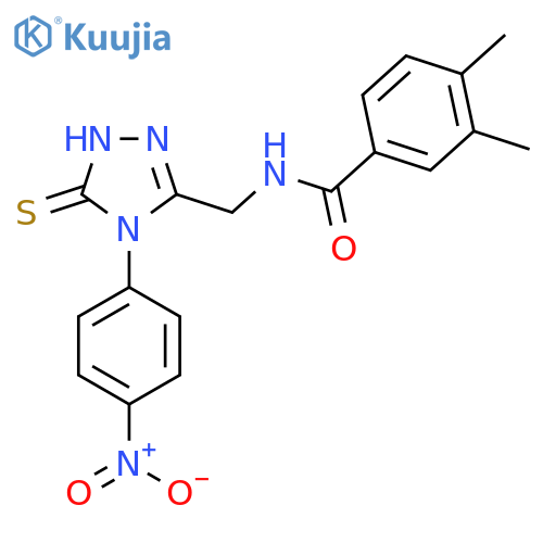 3,4-dimethyl-N-{4-(4-nitrophenyl)-5-sulfanylidene-4,5-dihydro-1H-1,2,4-triazol-3-ylmethyl}benzamide structure