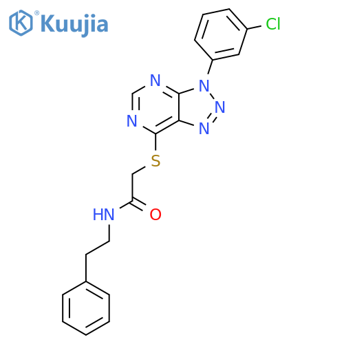 2-{3-(3-chlorophenyl)-3H-1,2,3triazolo4,5-dpyrimidin-7-ylsulfanyl}-N-(2-phenylethyl)acetamide structure