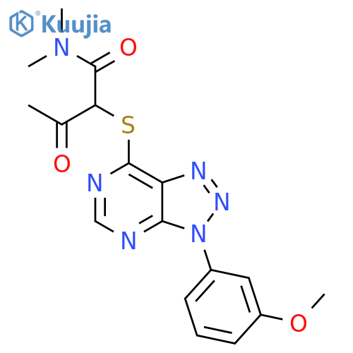 2-{3-(3-methoxyphenyl)-3H-1,2,3triazolo4,5-dpyrimidin-7-ylsulfanyl}-N,N-dimethyl-3-oxobutanamide structure