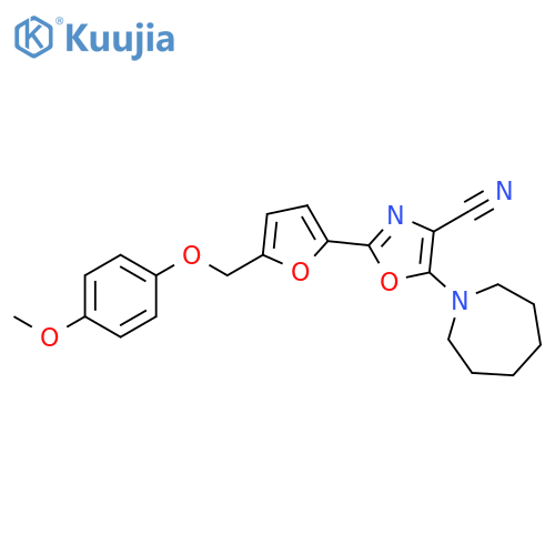 5-(azepan-1-yl)-2-{5-(4-methoxyphenoxy)methylfuran-2-yl}-1,3-oxazole-4-carbonitrile structure