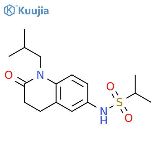 N-1-(2-methylpropyl)-2-oxo-1,2,3,4-tetrahydroquinolin-6-ylpropane-2-sulfonamide structure