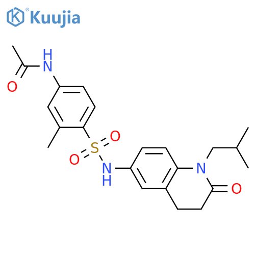 N-(3-methyl-4-{1-(2-methylpropyl)-2-oxo-1,2,3,4-tetrahydroquinolin-6-ylsulfamoyl}phenyl)acetamide structure