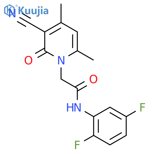 2-(3-cyano-4,6-dimethyl-2-oxo-1,2-dihydropyridin-1-yl)-N-(2,5-difluorophenyl)acetamide structure