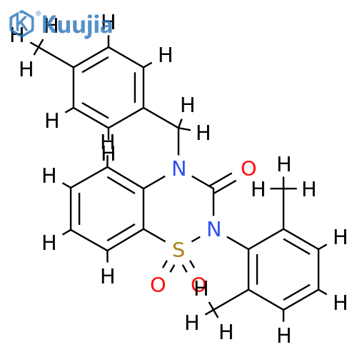 2-(2,6-dimethylphenyl)-4-(4-methylphenyl)methyl-3,4-dihydro-2H-1lambda6,2,4-benzothiadiazine-1,1,3-trione structure