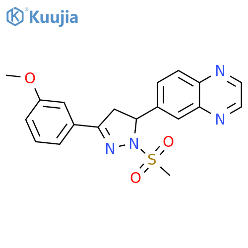 6-1-methanesulfonyl-3-(3-methoxyphenyl)-4,5-dihydro-1H-pyrazol-5-ylquinoxaline structure