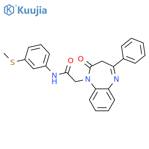 N-3-(methylsulfanyl)phenyl-2-(2-oxo-4-phenyl-2,3-dihydro-1H-1,5-benzodiazepin-1-yl)acetamide structure