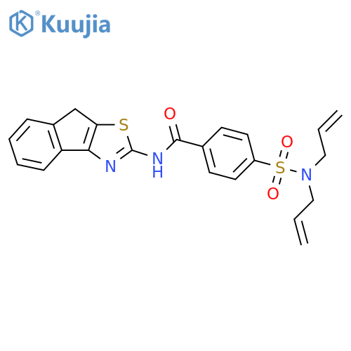 4-bis(prop-2-en-1-yl)sulfamoyl-N-{8H-indeno1,2-d1,3thiazol-2-yl}benzamide structure