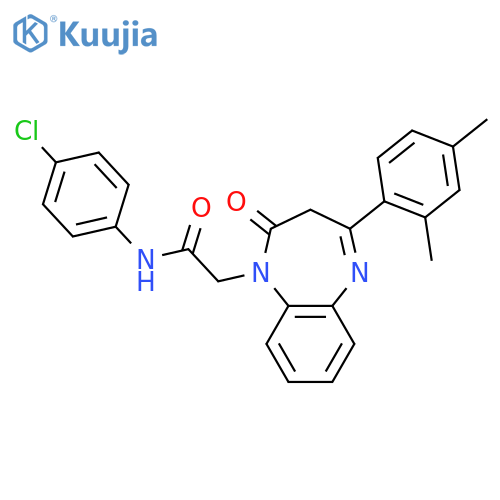 N-(4-chlorophenyl)-2-4-(2,4-dimethylphenyl)-2-oxo-2,3-dihydro-1H-1,5-benzodiazepin-1-ylacetamide structure