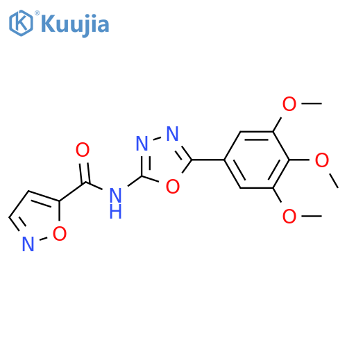N-5-(3,4,5-trimethoxyphenyl)-1,3,4-oxadiazol-2-yl-1,2-oxazole-5-carboxamide structure