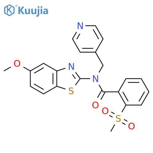 2-methanesulfonyl-N-(5-methoxy-1,3-benzothiazol-2-yl)-N-(pyridin-4-yl)methylbenzamide structure