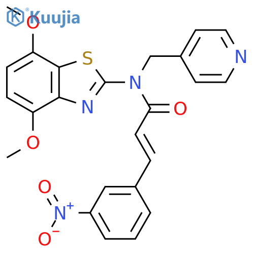 (2E)-N-(4,7-dimethoxy-1,3-benzothiazol-2-yl)-3-(3-nitrophenyl)-N-(pyridin-4-yl)methylprop-2-enamide structure