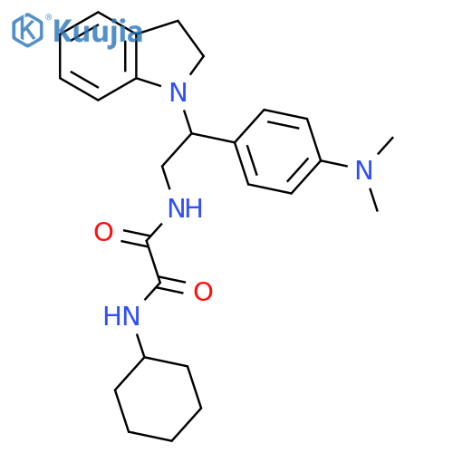 N'-cyclohexyl-N-2-(2,3-dihydro-1H-indol-1-yl)-2-4-(dimethylamino)phenylethylethanediamide structure