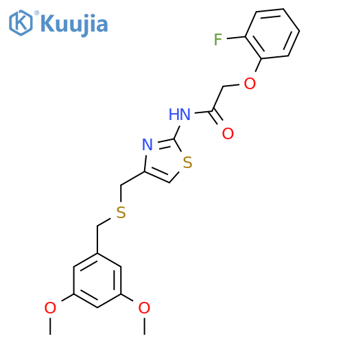 N-4-({(3,5-dimethoxyphenyl)methylsulfanyl}methyl)-1,3-thiazol-2-yl-2-(2-fluorophenoxy)acetamide structure