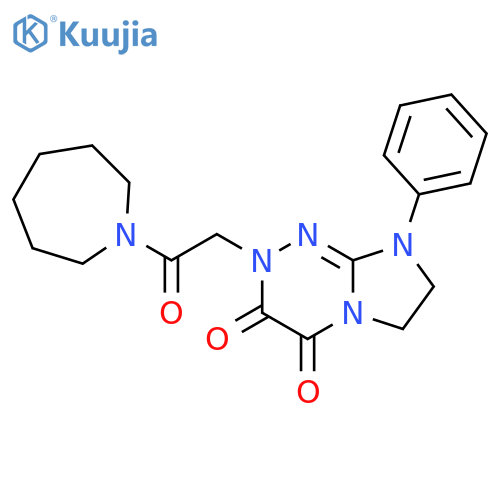 2-2-(azepan-1-yl)-2-oxoethyl-8-phenyl-2H,3H,4H,6H,7H,8H-imidazo2,1-c1,2,4triazine-3,4-dione structure