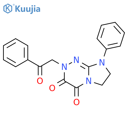 2-(2-oxo-2-phenylethyl)-8-phenyl-2H,3H,4H,6H,7H,8H-imidazo2,1-c1,2,4triazine-3,4-dione structure