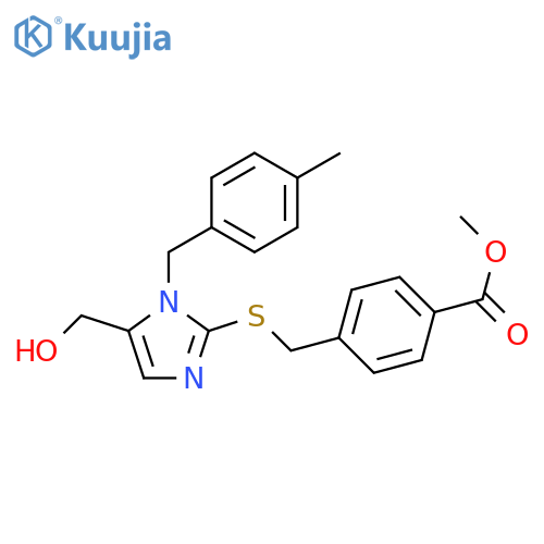 methyl 4-({5-(hydroxymethyl)-1-(4-methylphenyl)methyl-1H-imidazol-2-ylsulfanyl}methyl)benzoate structure