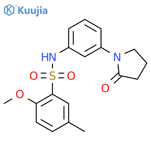 2-methoxy-5-methyl-N-3-(2-oxopyrrolidin-1-yl)phenylbenzene-1-sulfonamide structure