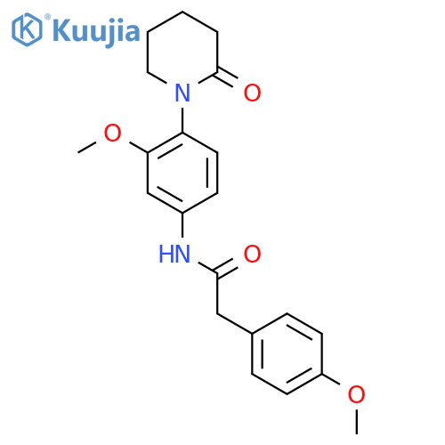N-3-methoxy-4-(2-oxopiperidin-1-yl)phenyl-2-(4-methoxyphenyl)acetamide structure