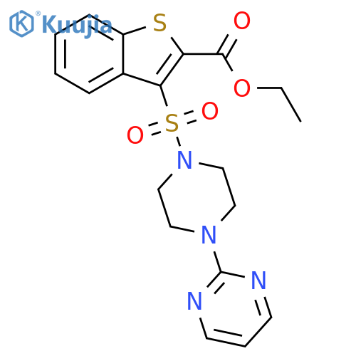 ethyl 3-[(4-pyrimidin-2-ylpiperazin-1-yl)sulfonyl]-1-benzothiophene-2-carboxylate structure