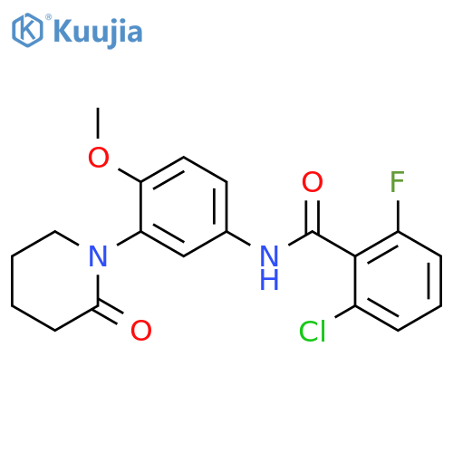 2-chloro-6-fluoro-N-4-methoxy-3-(2-oxopiperidin-1-yl)phenylbenzamide structure