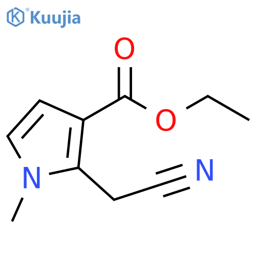2-(cyanomethyl)-1-methyl-1H-Pyrrole-3-carboxylic acid ethyl ester structure