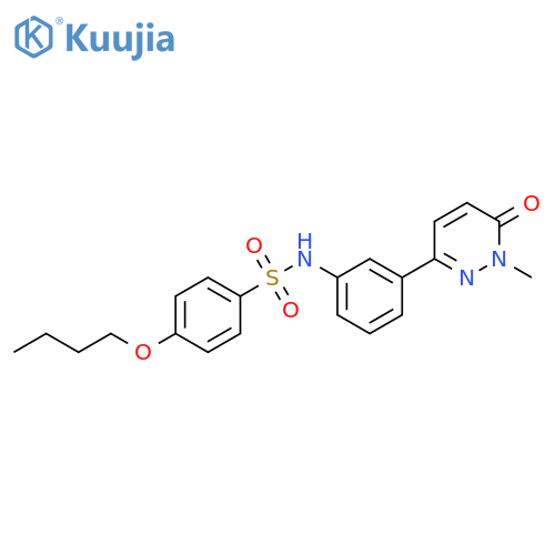 4-butoxy-N-3-(1-methyl-6-oxo-1,6-dihydropyridazin-3-yl)phenylbenzene-1-sulfonamide structure