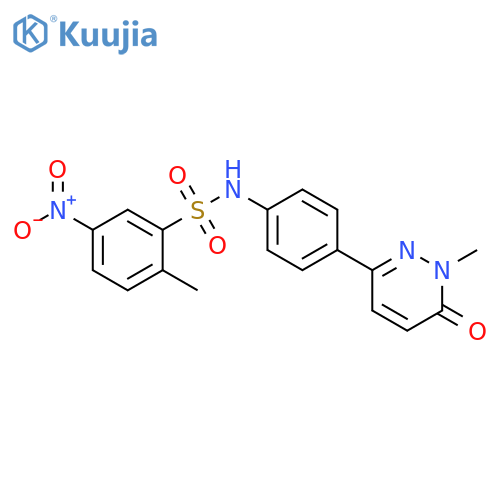 2-methyl-N-4-(1-methyl-6-oxo-1,6-dihydropyridazin-3-yl)phenyl-5-nitrobenzene-1-sulfonamide structure