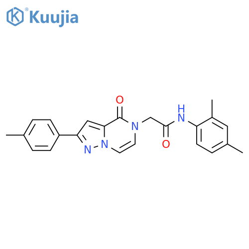 N-(2,4-dimethylphenyl)-2-2-(4-methylphenyl)-4-oxo-4H,5H-pyrazolo1,5-apyrazin-5-ylacetamide structure