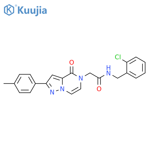 N-(2-chlorophenyl)methyl-2-2-(4-methylphenyl)-4-oxo-4H,5H-pyrazolo1,5-apyrazin-5-ylacetamide structure