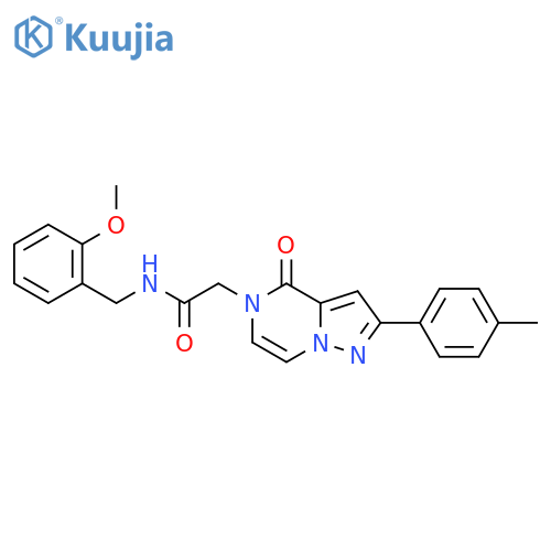 N-(2-methoxyphenyl)methyl-2-2-(4-methylphenyl)-4-oxo-4H,5H-pyrazolo1,5-apyrazin-5-ylacetamide structure