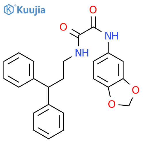 N-(2H-1,3-benzodioxol-5-yl)-N'-(3,3-diphenylpropyl)ethanediamide structure
