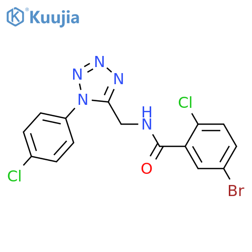 5-bromo-2-chloro-N-{1-(4-chlorophenyl)-1H-1,2,3,4-tetrazol-5-ylmethyl}benzamide structure
