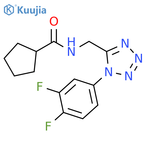 N-{1-(3,4-difluorophenyl)-1H-1,2,3,4-tetrazol-5-ylmethyl}cyclopentanecarboxamide structure