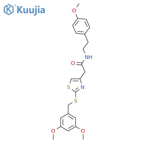 2-(2-{(3,5-dimethoxyphenyl)methylsulfanyl}-1,3-thiazol-4-yl)-N-2-(4-methoxyphenyl)ethylacetamide structure