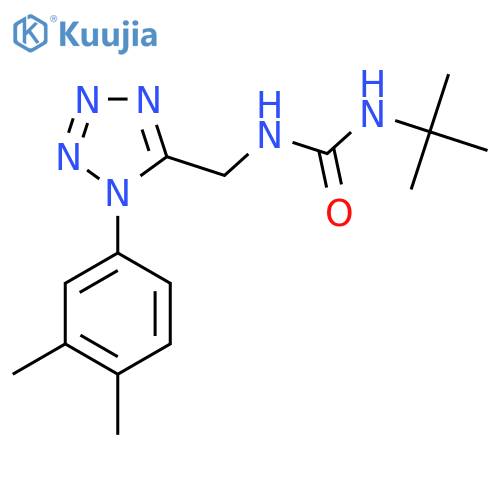 3-tert-butyl-1-{1-(3,4-dimethylphenyl)-1H-1,2,3,4-tetrazol-5-ylmethyl}urea structure