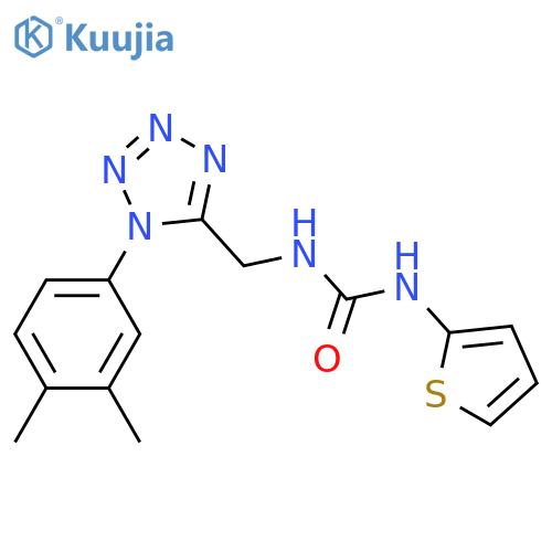 3-{1-(3,4-dimethylphenyl)-1H-1,2,3,4-tetrazol-5-ylmethyl}-1-(thiophen-2-yl)urea structure