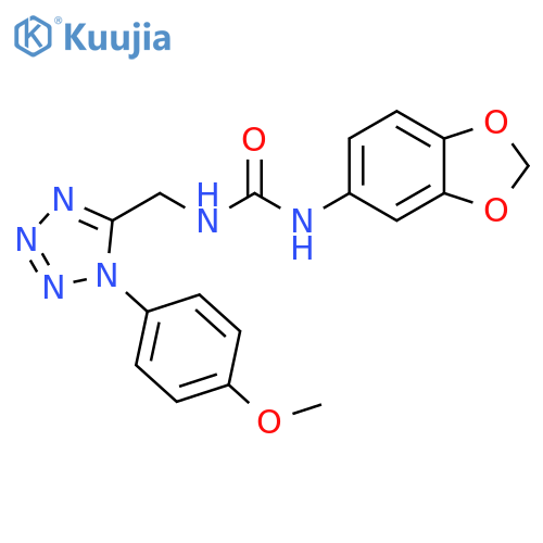 1-(2H-1,3-benzodioxol-5-yl)-3-{1-(4-methoxyphenyl)-1H-1,2,3,4-tetrazol-5-ylmethyl}urea structure