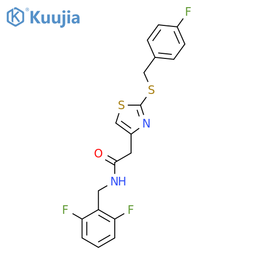 N-(2,6-difluorophenyl)methyl-2-(2-{(4-fluorophenyl)methylsulfanyl}-1,3-thiazol-4-yl)acetamide structure