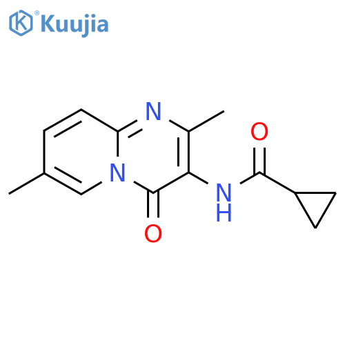 N-{2,7-dimethyl-4-oxo-4H-pyrido1,2-apyrimidin-3-yl}cyclopropanecarboxamide structure