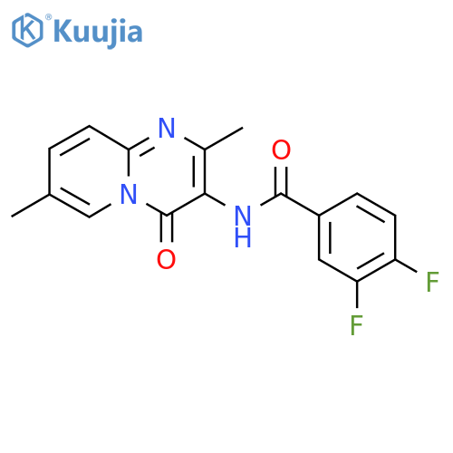 N-{2,7-dimethyl-4-oxo-4H-pyrido1,2-apyrimidin-3-yl}-3,4-difluorobenzamide structure
