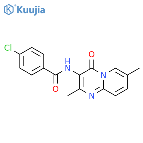 4-chloro-N-{2,7-dimethyl-4-oxo-4H-pyrido1,2-apyrimidin-3-yl}benzamide structure