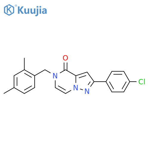 2-(4-chlorophenyl)-5-(2,4-dimethylphenyl)methyl-4H,5H-pyrazolo1,5-apyrazin-4-one structure