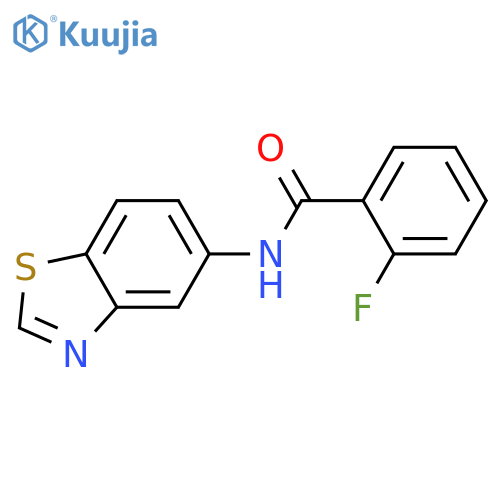 N-(1,3-benzothiazol-5-yl)-2-fluorobenzamide structure