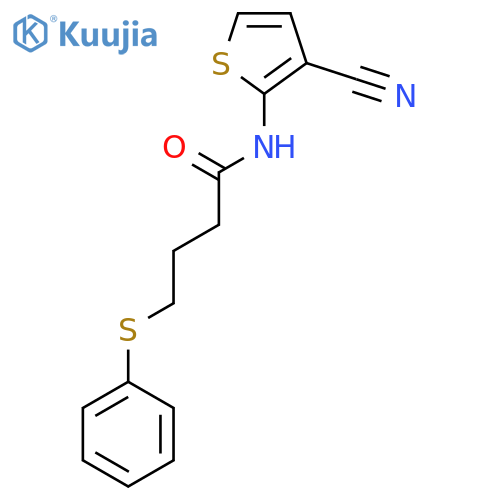 N-(3-cyanothiophen-2-yl)-4-(phenylsulfanyl)butanamide structure