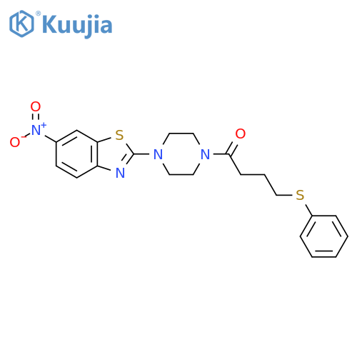 1-4-(6-nitro-1,3-benzothiazol-2-yl)piperazin-1-yl-4-(phenylsulfanyl)butan-1-one structure
